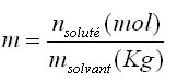 formule de la molalité