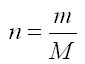 Formule de calcul du nombre de moles