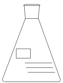 Schéma d'un erlenmeyer utilisé en chimie