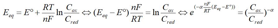 Calcul à partir de la relation de Nenst